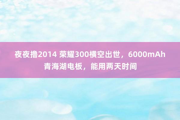 夜夜撸2014 荣耀300横空出世，6000mAh青海湖电板，能用两天时间