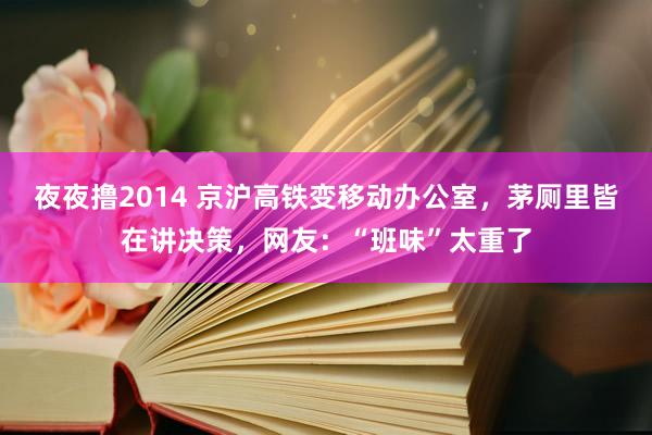 夜夜撸2014 京沪高铁变移动办公室，茅厕里皆在讲决策，网友：“班味”太重了