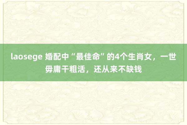 laosege 婚配中“最佳命”的4个生肖女，一世毋庸干粗活，还从来不缺钱