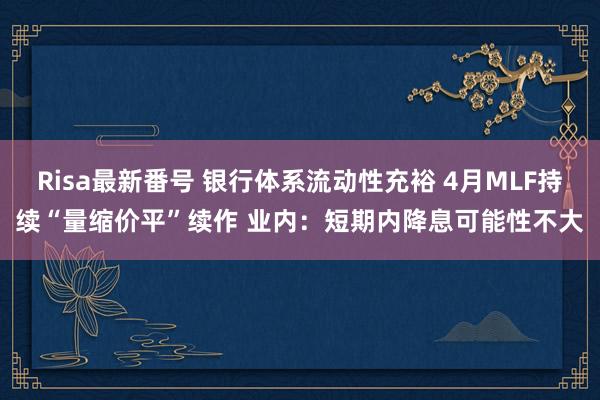 Risa最新番号 银行体系流动性充裕 4月MLF持续“量缩价平”续作 业内：短期内降息可能性不大