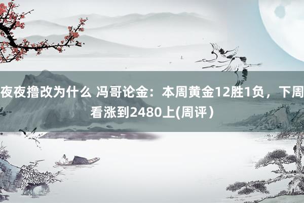 夜夜撸改为什么 冯哥论金：本周黄金12胜1负，下周看涨到2480上(周评）