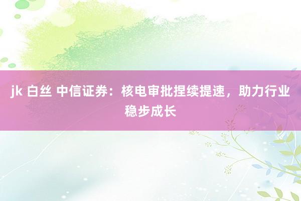 jk 白丝 中信证券：核电审批捏续提速，助力行业稳步成长