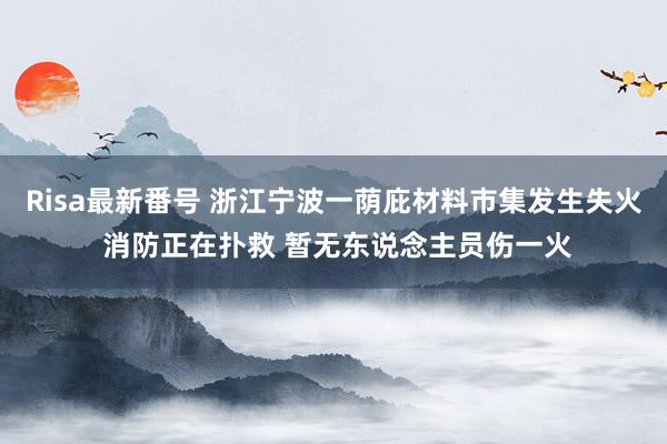 Risa最新番号 浙江宁波一荫庇材料市集发生失火 消防正在扑救 暂无东说念主员伤一火