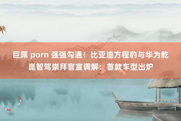 巨屌 porn 强强勾通！比亚迪方程豹与华为乾崑智驾崇拜官宣调解：首款车型出炉